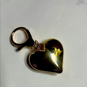 Gold Heart Bag Charm / Keychain NWT